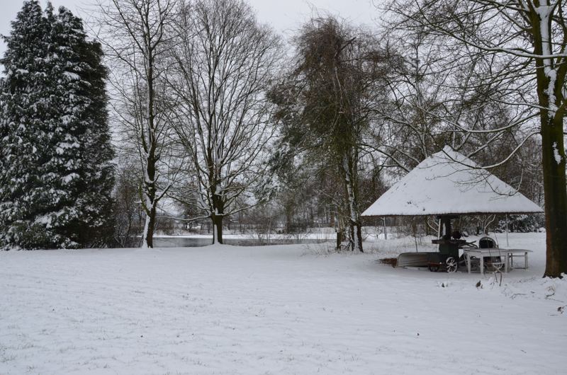 Het landgoed in de sneeuw